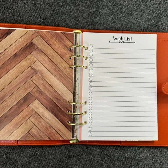 Vibrant Orange Leather Journal with Gold Rings - Picture 8 of 16